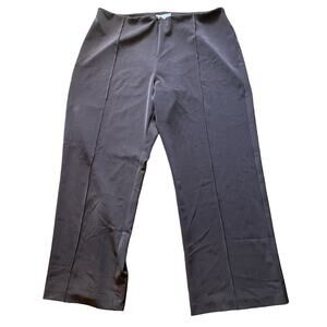 SOFT SURROUNDINGS 2X Brown Wide Leg Zip Front Career Dress Pants Natural